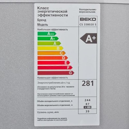 kjøleskap energiklasse