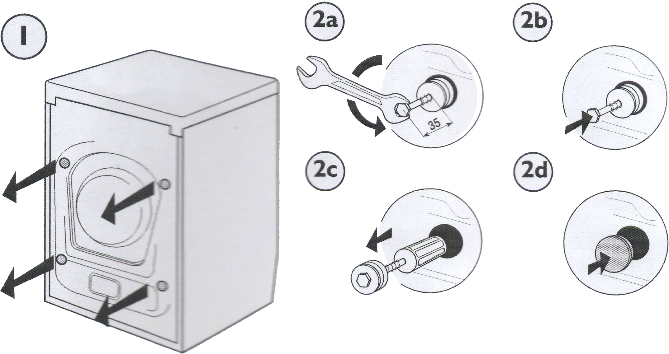 How to remove the shipping bolts