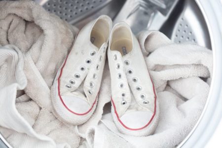 preparation for washing sneakers